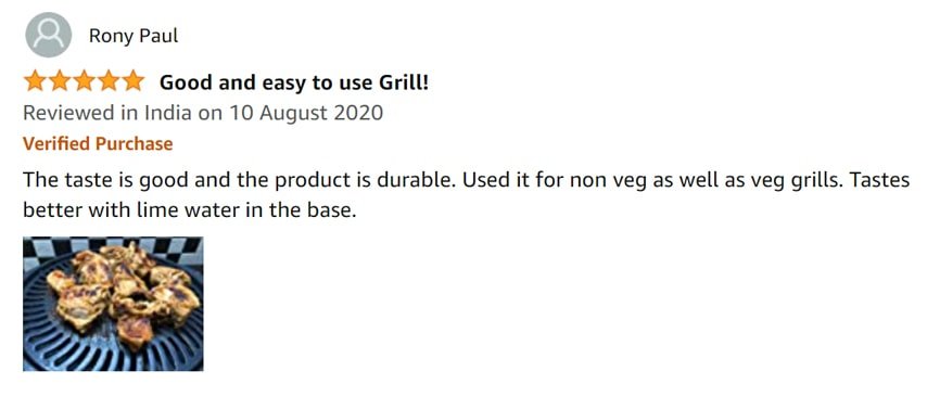 Amazon Customer review for gas o grill range