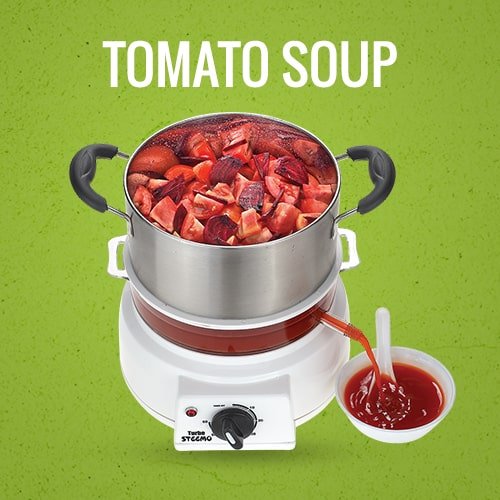 tomato soup attachment in stainless steel steam cooker